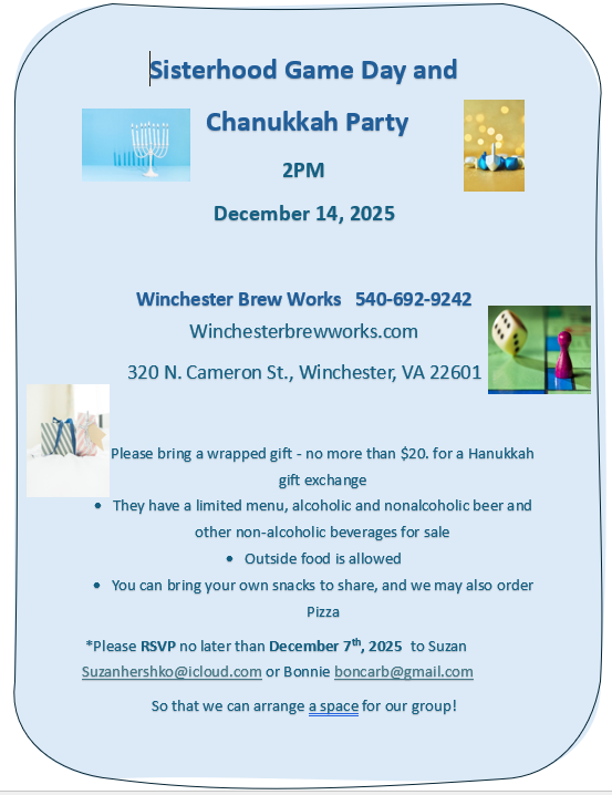 Game day and Chanukkah Dec 2025